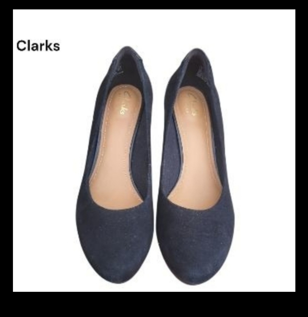 Clarks Chorus Chic Truffle Leather Black Pump High Heel Dress Shoe Women 7.5 - Picture 8 of 10